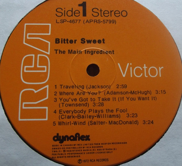 The Main Ingredient : Bitter Sweet (LP, Album, Gat)