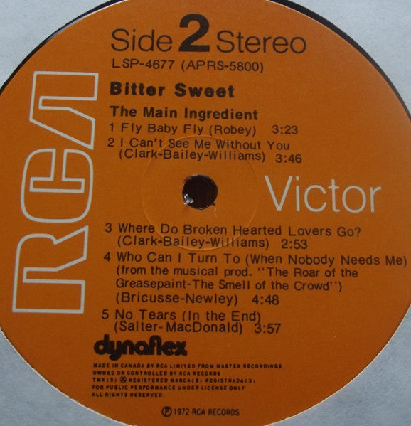 The Main Ingredient : Bitter Sweet (LP, Album, Gat)
