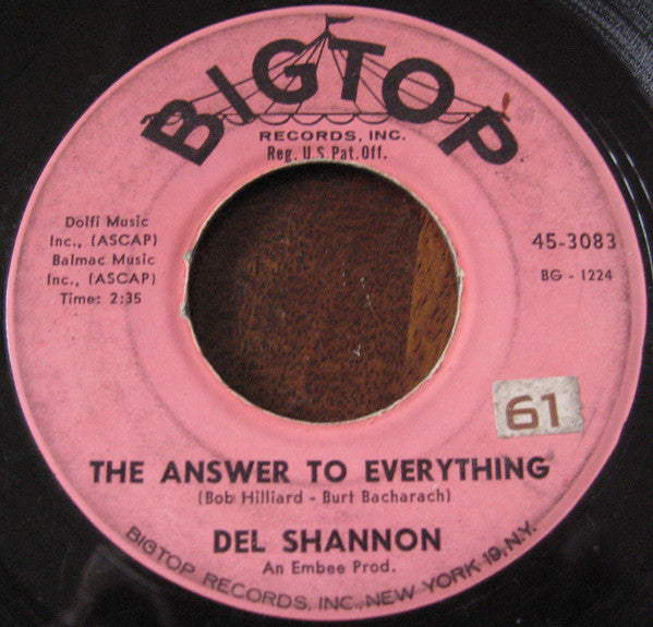 Del Shannon : So Long Baby / The Answer To Everything (7", Single)