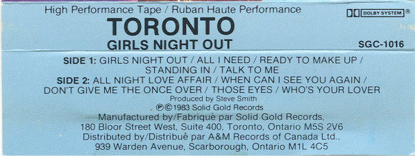 Toronto (4) : Girls Night Out (Cass, Album, Dol)