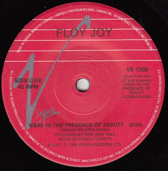 Floy Joy : Weak In The Presence Of Beauty (7", Mir)