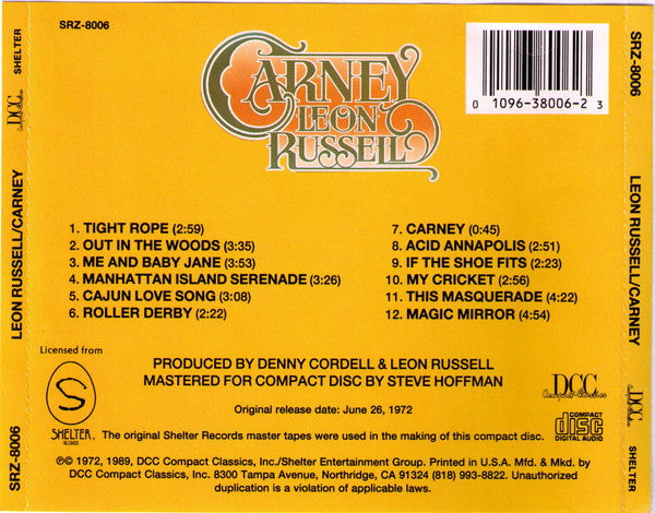 Leon Russell : Carney (CD, RE, RM)