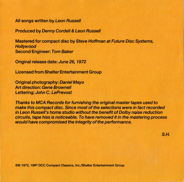 Leon Russell : Carney (CD, RE, RM)