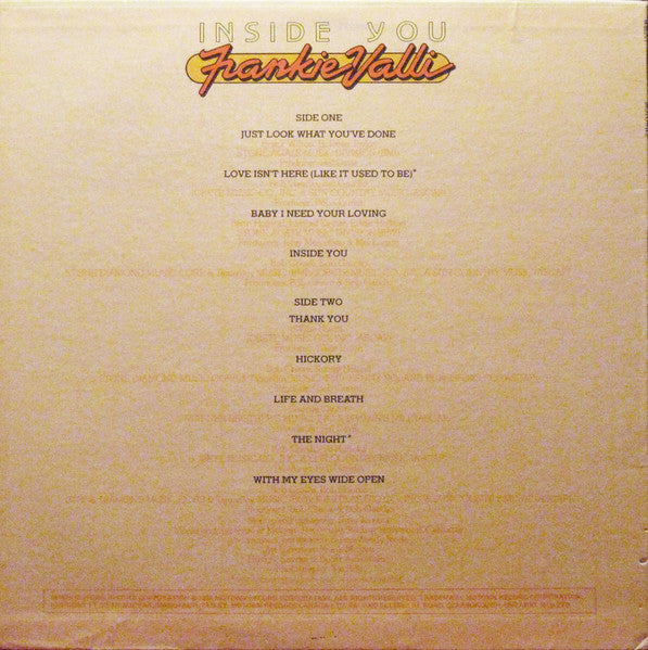 Frankie Valli : Inside You (LP, Album)