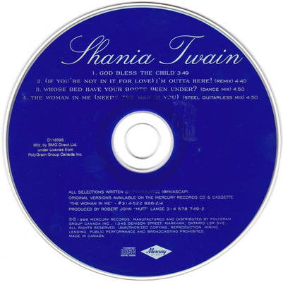 Shania Twain : God Bless The Child / (If You're Not In It For Love) I'm Outta Here! (Remix) (CD, Maxi, Club)