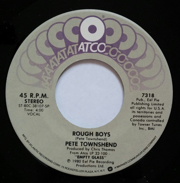 Pete Townshend : Rough Boys (7", Single)