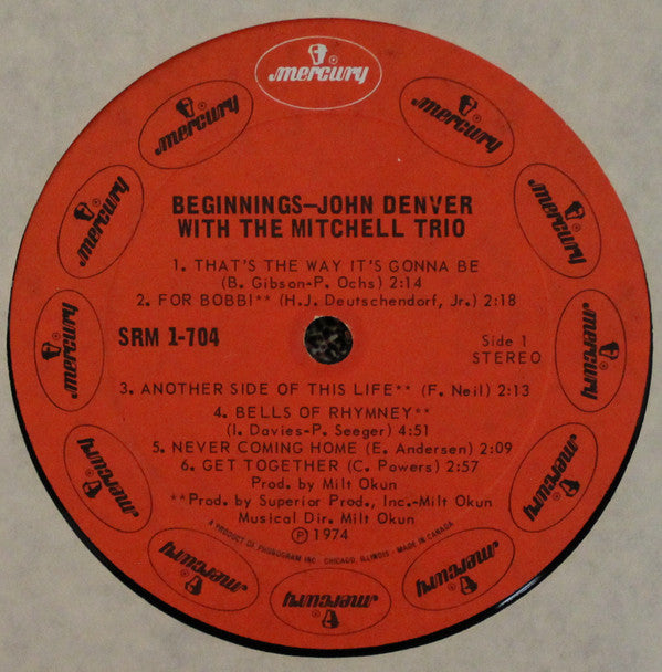 John Denver With The Mitchell Trio : Beginnings (LP, Comp)