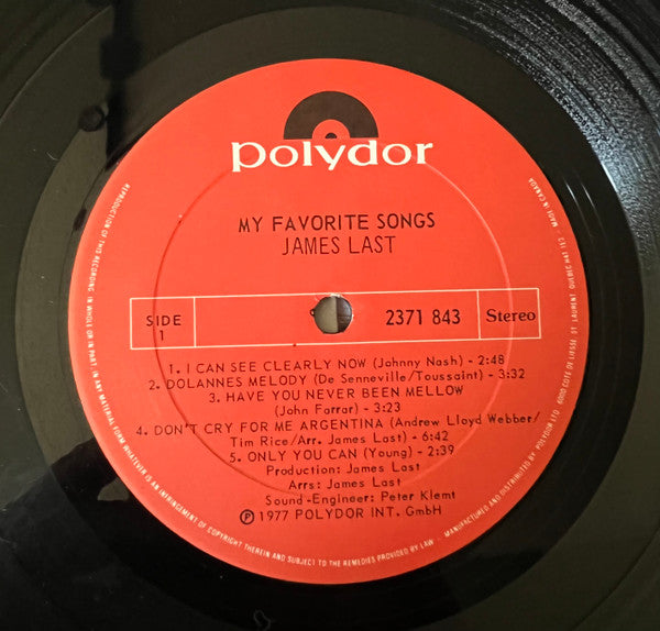 James Last : My Favorite Songs (LP, Comp)