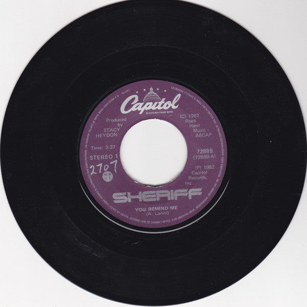 Sheriff (3) : You Remind Me. (7", Single)