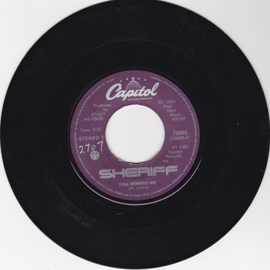 Sheriff (3) : You Remind Me. (7", Single)