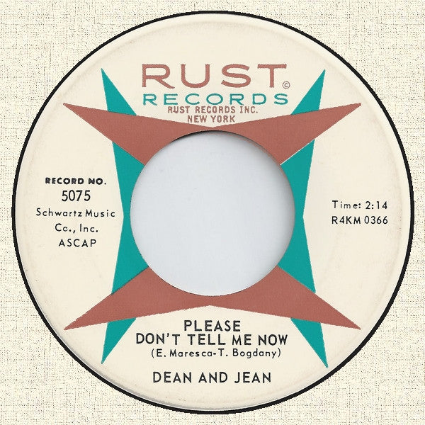 Dean & Jean : Hey Jean, Hey Dean (7")