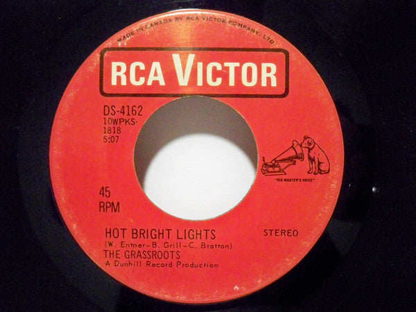 The Grass Roots : Bella Linda / Hot Bright Lights (7", Single, M/Print)