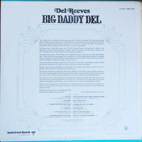 Del Reeves : Big Daddy Del (LP, Album)