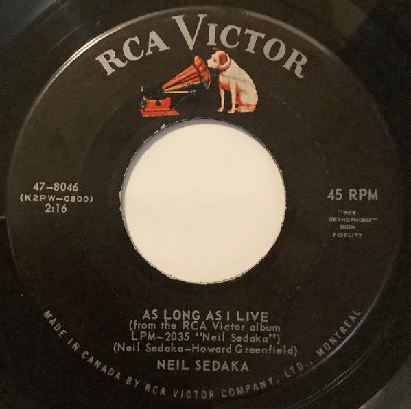 Neil Sedaka : Breaking Up Is Hard To Do (7", Single)