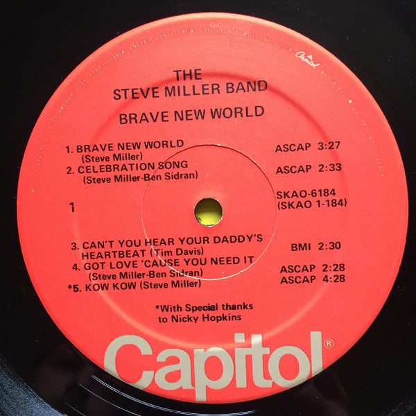 Steve Miller Band : Brave New World (LP, Album, Club, RE, Gat)