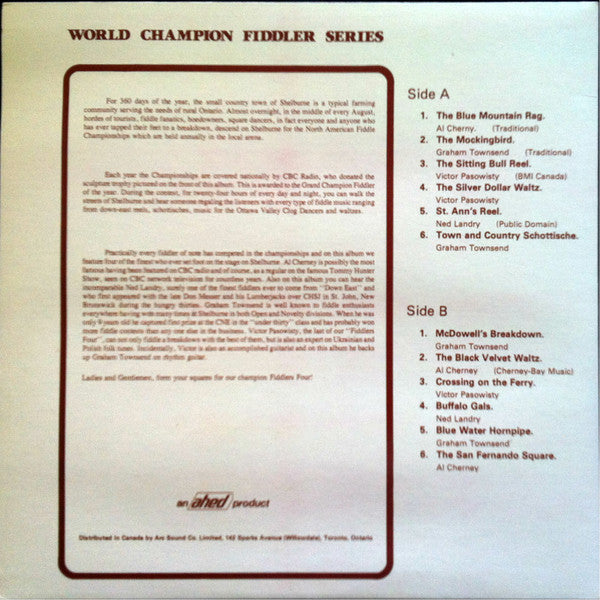 Various : World Champion Fiddler Series - Fiddlers Four (LP, Album)