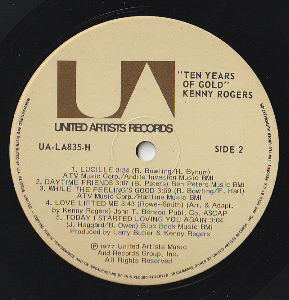 Kenny Rogers : Ten Years Of Gold (LP, Comp)