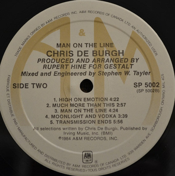 Chris de Burgh : Man On The Line (LP, Album)