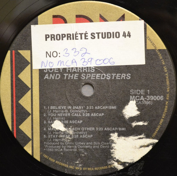 Joey Harris And The Speedsters : Joey Harris And The Speedsters (LP, Album)