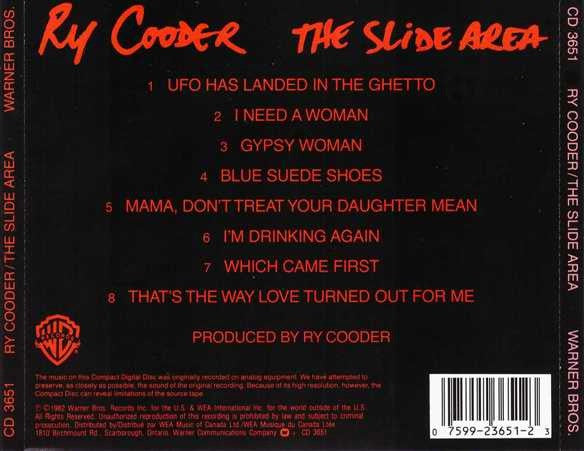 Ry Cooder : The Slide Area (CD, Album, RE)