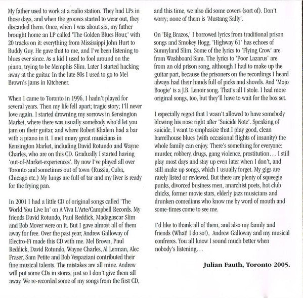 Julian Fauth : Songs Of Vice And Sorrow (CD, Album)