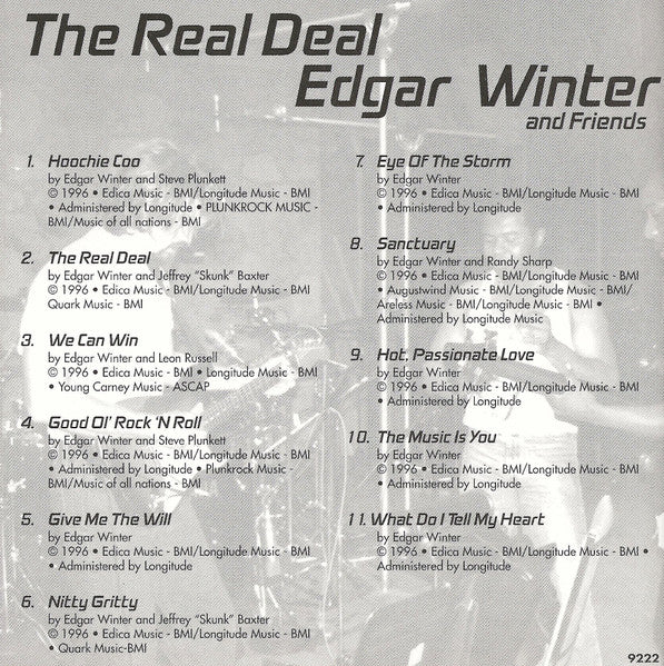 Edgar Winter And Friends* : The Real Deal (CD, Album)