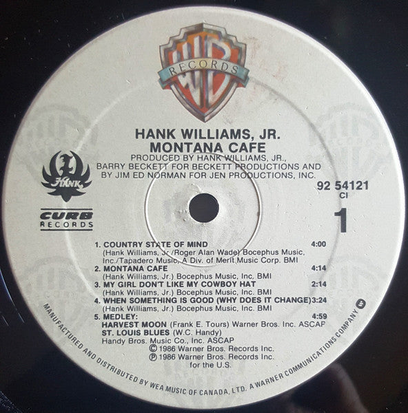 Hank Williams Jr. : Montana Cafe (LP, Album)