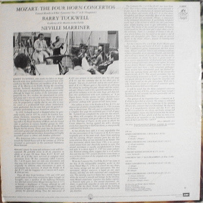 Wolfgang Amadeus Mozart, Barry Tuckwell : The Academy Of St. Martin-in-the-Fields, Sir Neville Marriner : The Four Horn Concertos:  Concert Rondo In E Flat, Concerto "No. 5" In E (Fragment) (LP, RP)
