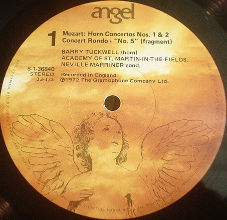 Wolfgang Amadeus Mozart, Barry Tuckwell : The Academy Of St. Martin-in-the-Fields, Sir Neville Marriner : The Four Horn Concertos:  Concert Rondo In E Flat, Concerto "No. 5" In E (Fragment) (LP, RP)
