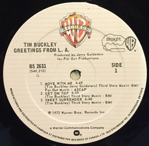 Tim Buckley : Greetings From L.A. (LP, Album, Qua)