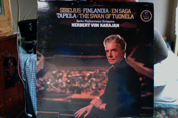 Jean Sibelius, Berliner Philharmoniker, Herbert von Karajan : Finlandia / En Saga / Tapiola / The Swan Of Tuonela (LP, Album, Quad)