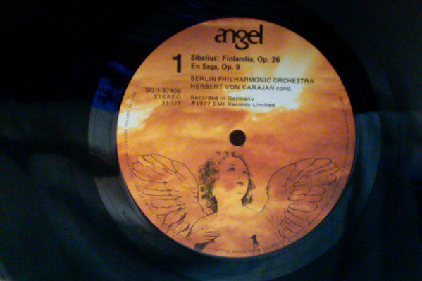 Jean Sibelius, Berliner Philharmoniker, Herbert von Karajan : Finlandia / En Saga / Tapiola / The Swan Of Tuonela (LP, Album, Quad)