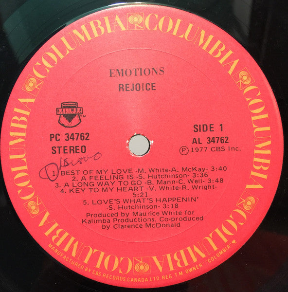 The Emotions : Rejoice (LP, Album)