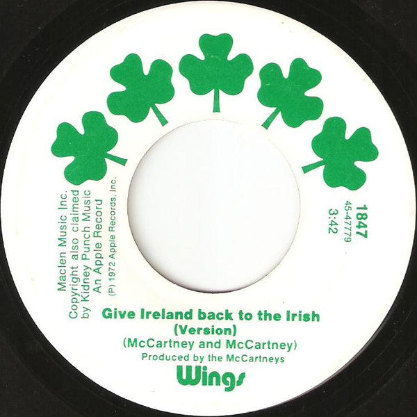 Wings (2) : Give Ireland Back To The Irish (7", Single)