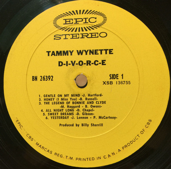Tammy Wynette : D-I-V-O-R-C-E (LP, Album)