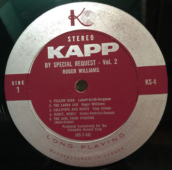 Roger Williams (2) : By Special Request-Vol.2 (LP, Club)