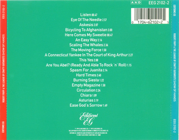 Robert Fripp & The League Of Crafty Guitarists : Show Of Hands (CD, Album)