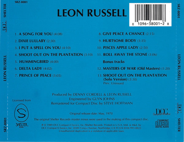 Leon Russell : Leon Russell (CD, Album, RE, RM)
