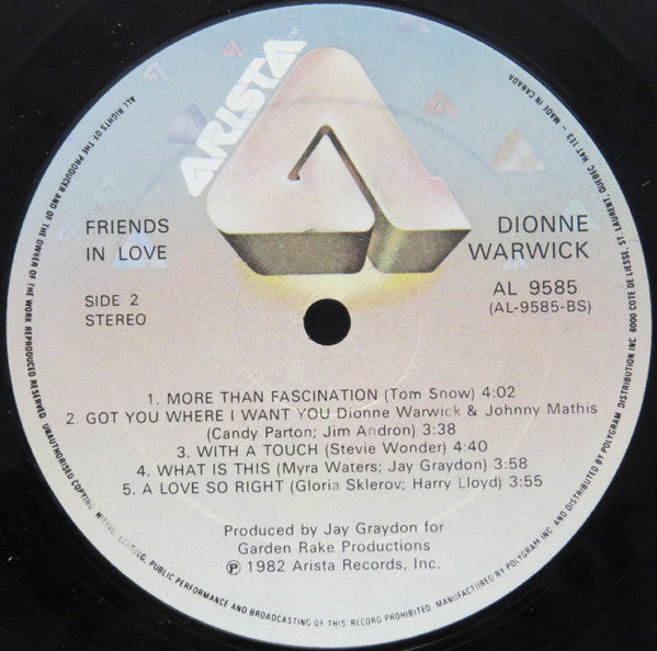 Dionne Warwick : Friends In Love (LP, Album)