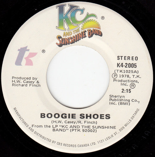 KC & The Sunshine Band : Boogie Shoes (7", Single)