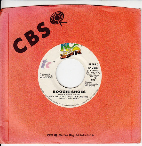 KC & The Sunshine Band : Boogie Shoes (7", Single)