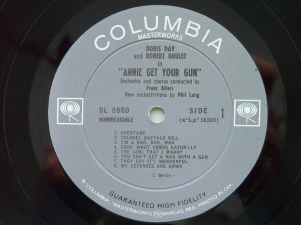 Doris Day, Robert Goulet : Annie Get Your Gun (LP, Album, Mono)