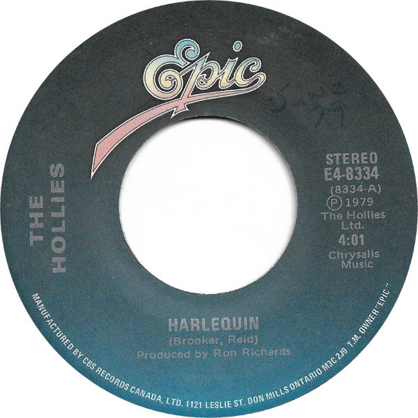 The Hollies : Harlequin / Draggin' My Heels (7", Single)