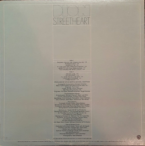 Dion (3) : Streetheart (LP, Album, Los)