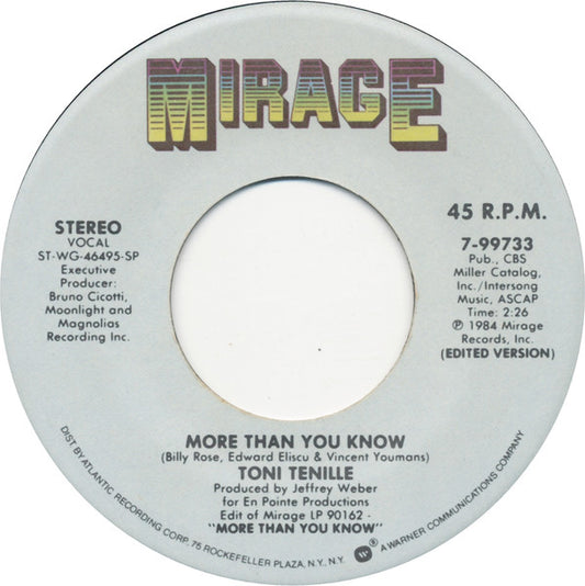 Toni Tenille* : More Than You Know (7", Single)
