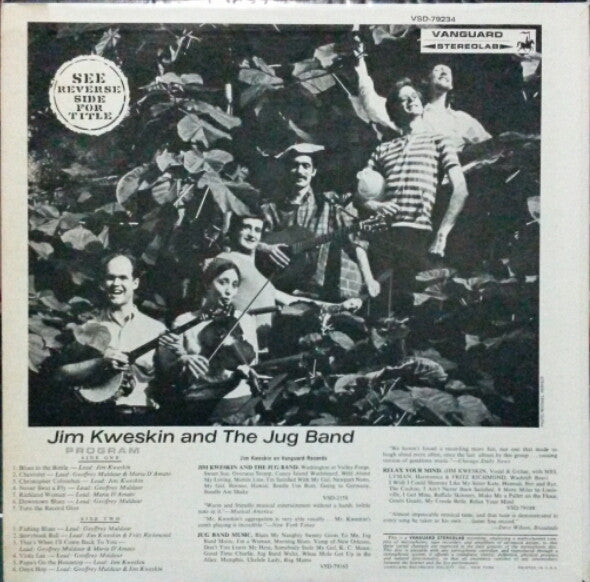 Jim Kweskin & The Jug Band : See Reverse Side For Title (LP, Album, RP, Pit)
