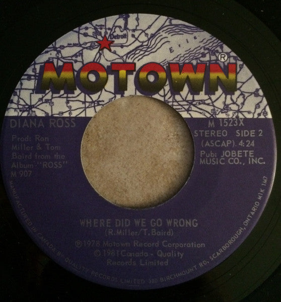 Diana Ross : Medley Of Hits / Where Did We Go Wrong (7", Single)
