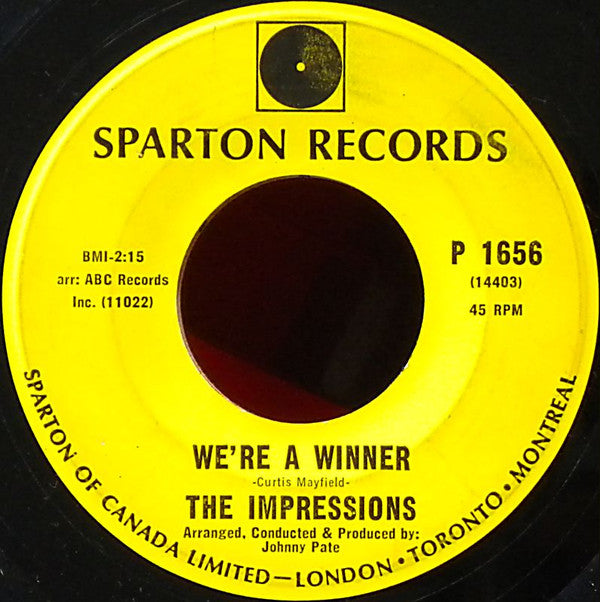 The Impressions : We're A Winner / It's All Over (7", Single)
