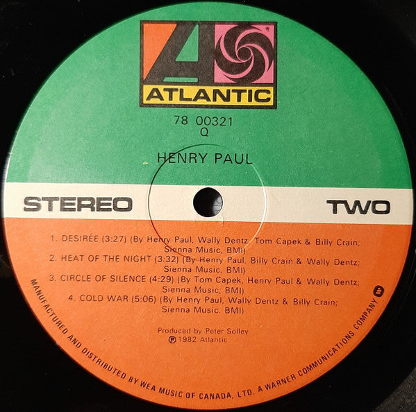 Henry Paul : Henry Paul (LP, Album)