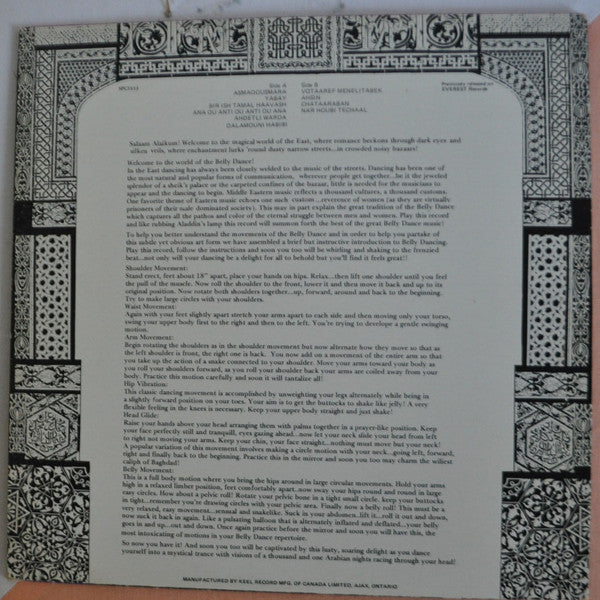 Toraia Orchestra Of Algiers : Belly Dance! (The Wild Music & The How-To!) (LP, Album)